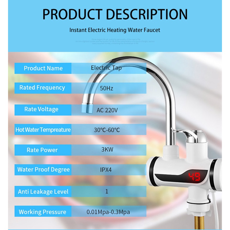 Electric Water Heater 220V Electric Instant Water Heater Shower Cold