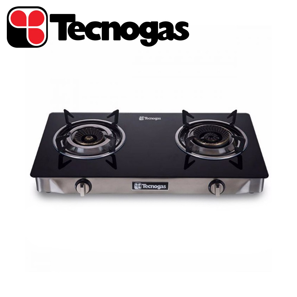 Tecnogas 2 Gas Burners Vortex Stove GS201BCG (Tempered Black Glass