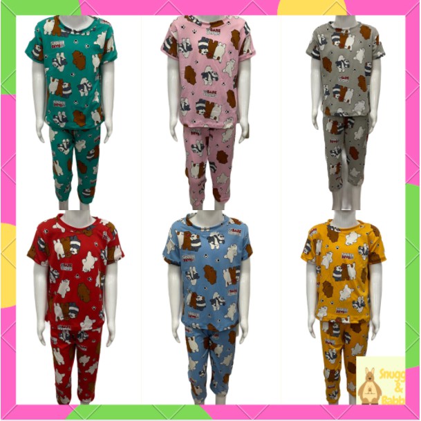 Cute Terno Pajamas We Bare Bears for Kids PAMBAHAY [SnB] Shopee