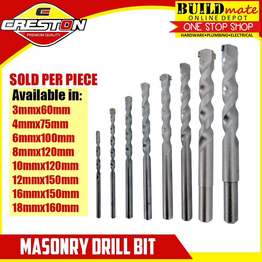 CRESTON Masonry Drill Bit 16mmx150mm / 18mmx160mm Shopee Philippines