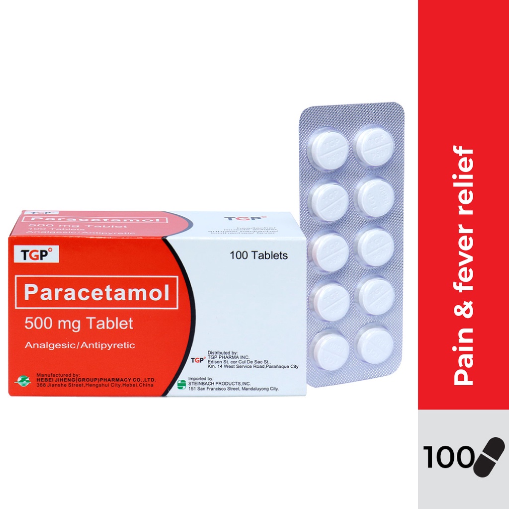 Paracetamol 500mg TGP 1 BOX (100 tablets) for pain & fever relief