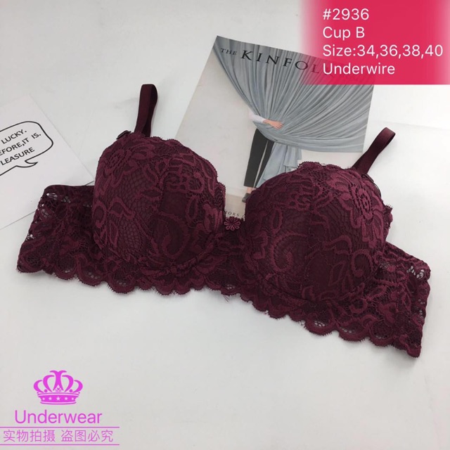 COD WOMEN Korean lace bra underwire Cup B 2936 Shopee Philippines