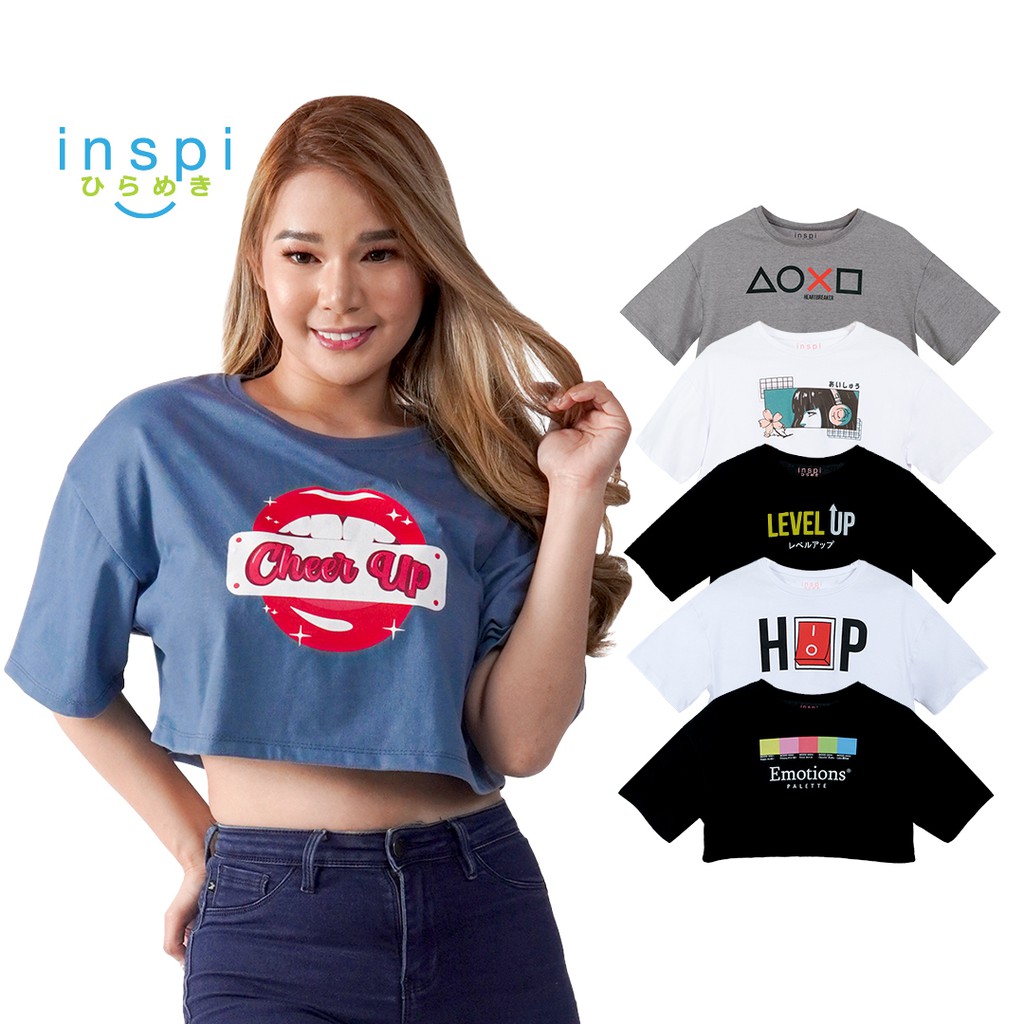 INSPI Oversized Crop Top for Women Korean Top Summer Outfit Croptop