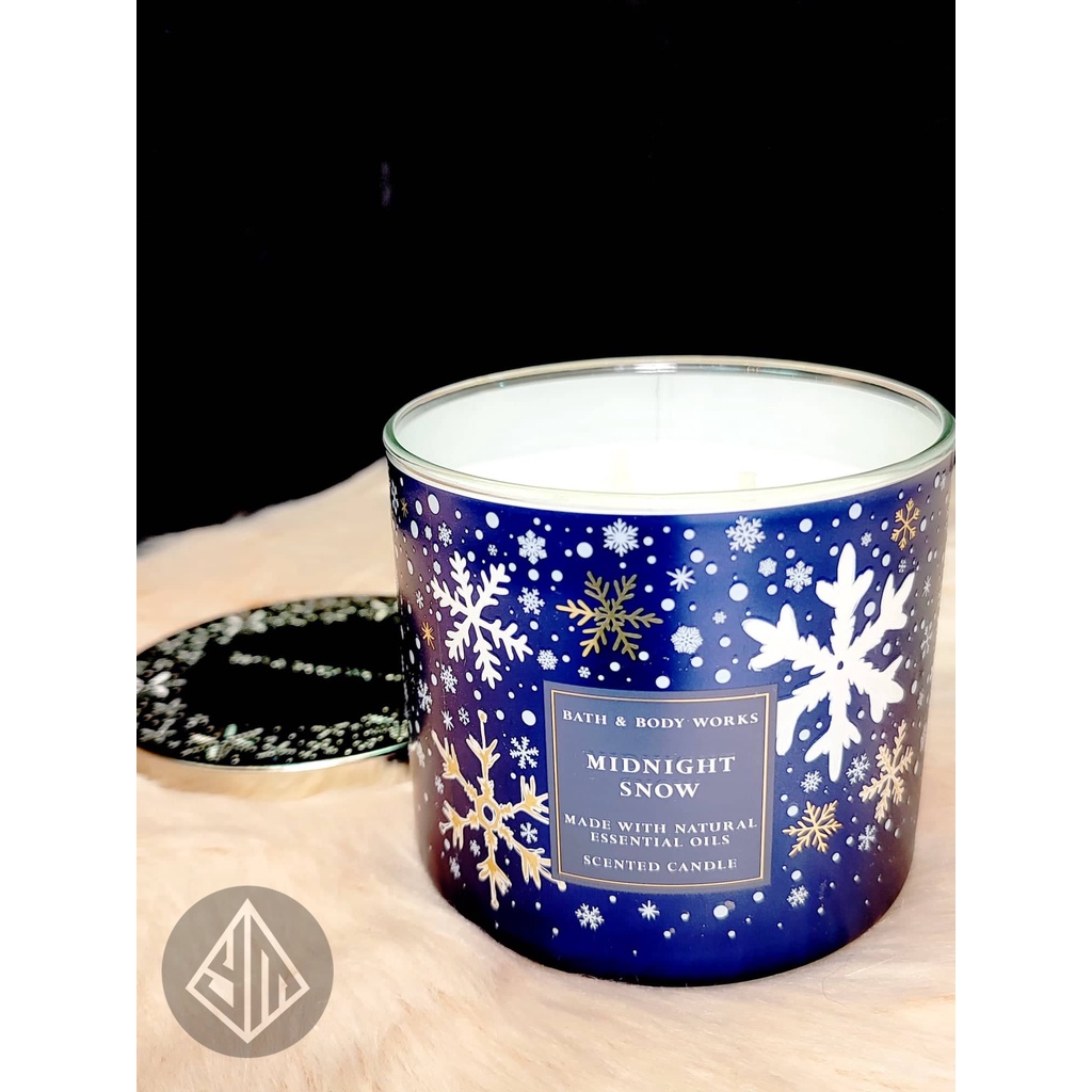 Bath & Body Works Scented Candle Midnight Snow (3 Wick) Shopee Philippines