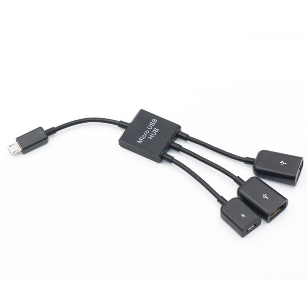 Split USB Cables OTG Lead Cord Dual Host Micro Hub Adapter