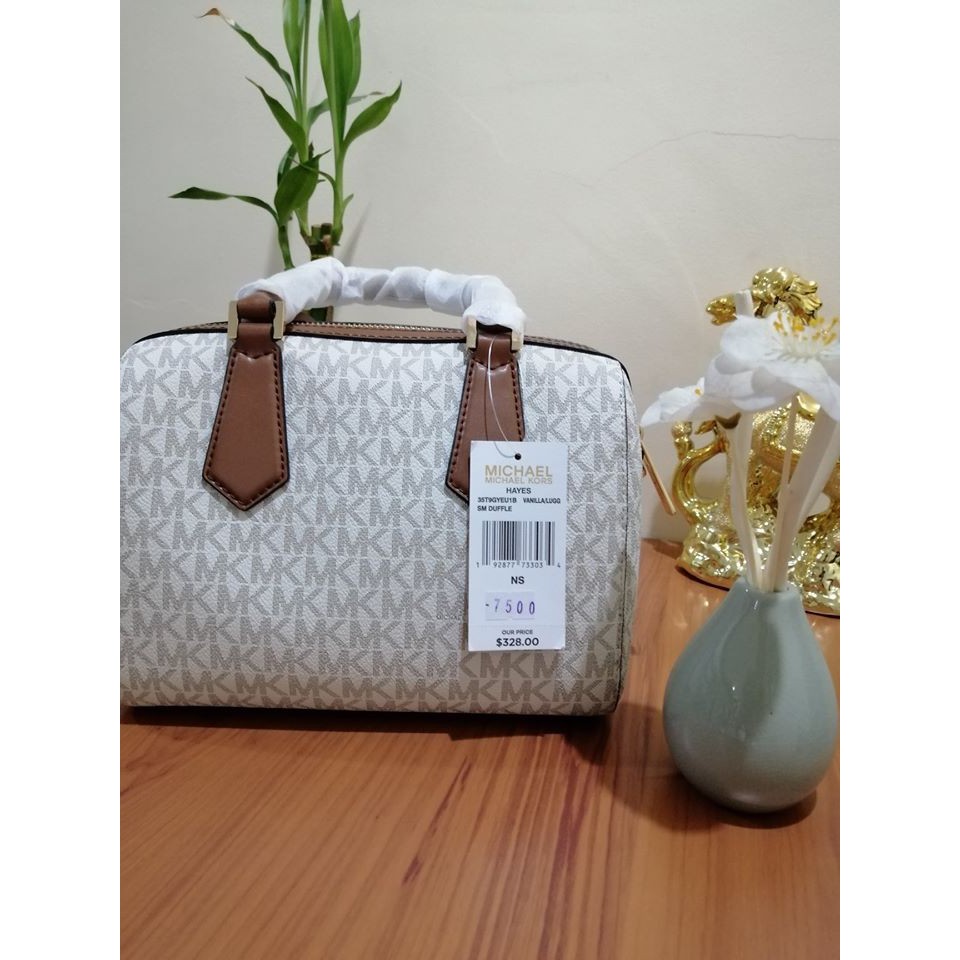 Authentic Michael Kors Small Hayes Duffle Crossbody Bag Vanilla Lazada