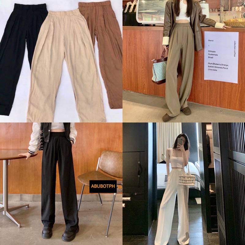 TAYLOR TROUSERS Wide Leg Pants Shopee Philippines