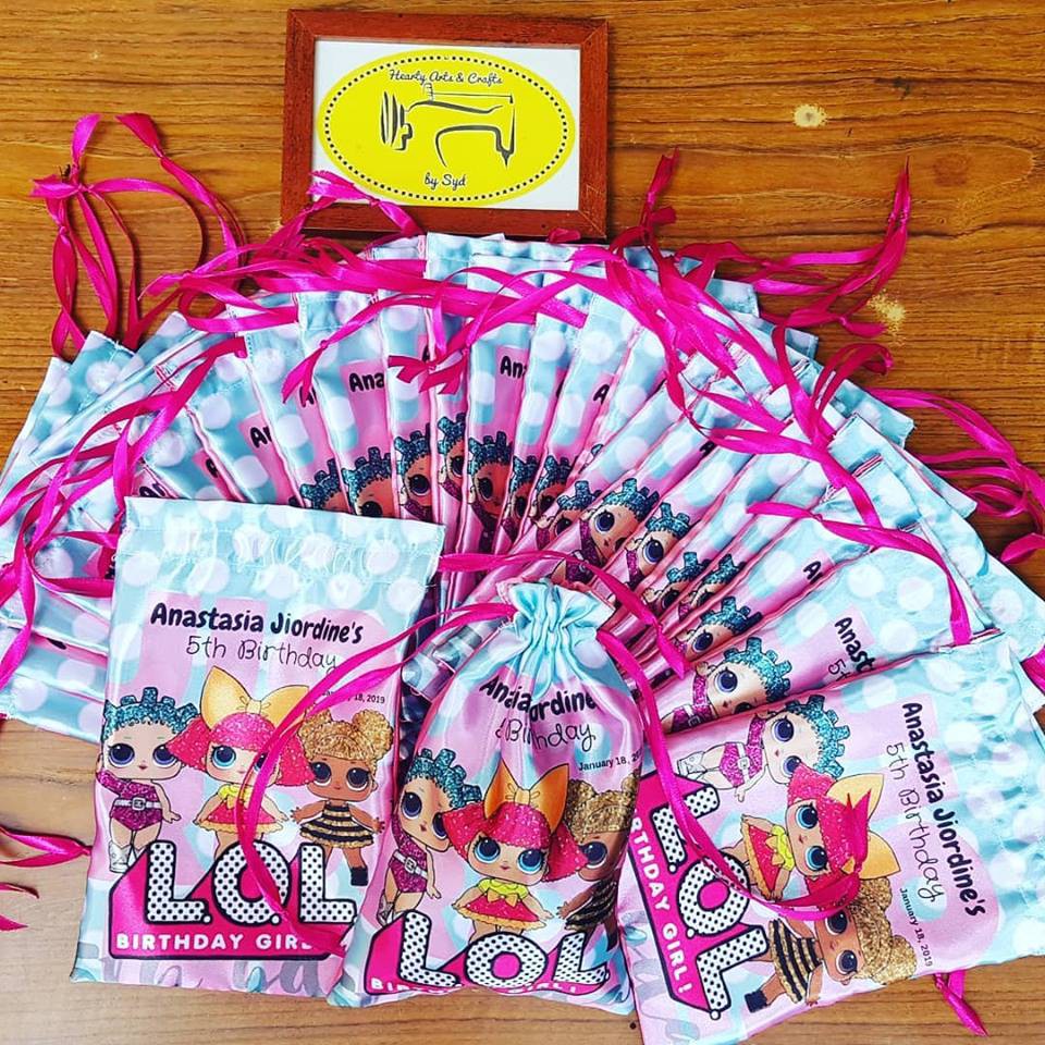 Personalized Satin Loot Bags Drawstring (MTO) Any Design or Theme for Various Events