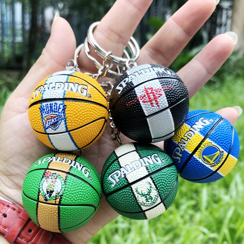 NBA Basketball Key Chain Warriors Rockets Spurs Lakers Bag Key Ring