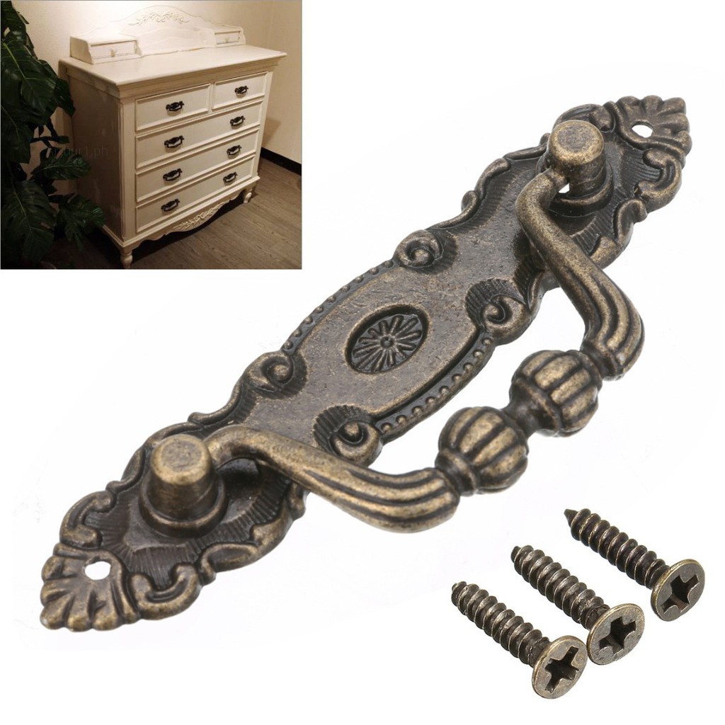 Vintage Antique Retro Bronze Dresser Drawer Knobs Handles