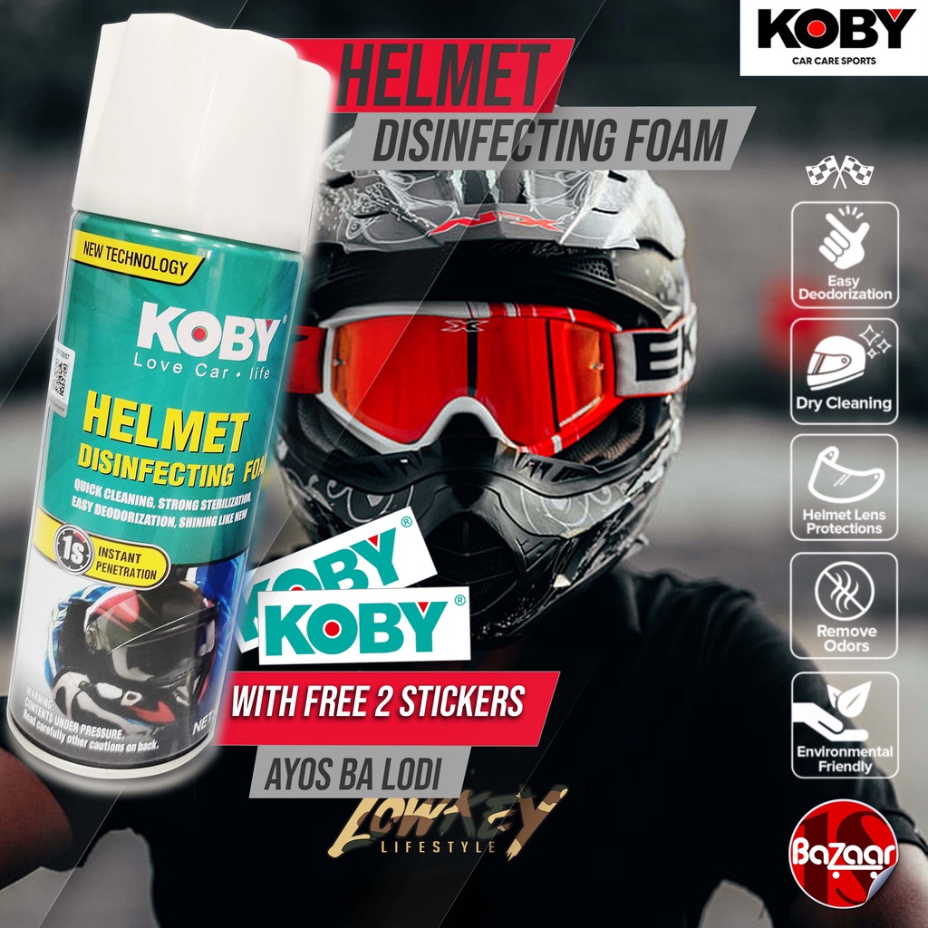 KOBY Helmet Deodorizer Disinfecting Foam Spray 450ML Multipurpose