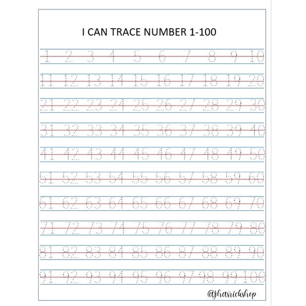 Tracing/Cursive Number 1-100, Tracing/Cursive Personalized Name and
