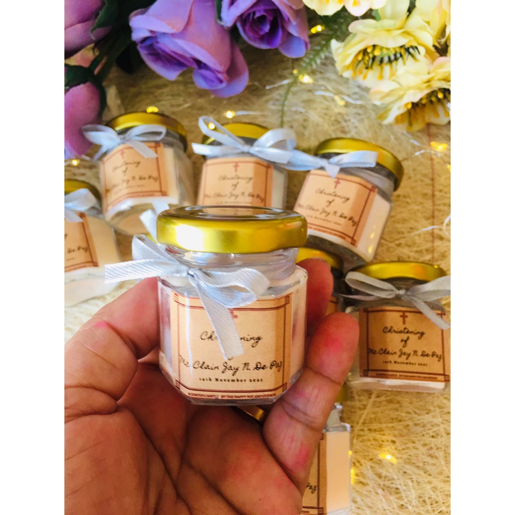 50ml SCENTED CANDLE SOUVENIRS/ GIVEAWAYS WEDDINGS CHRISTENING BAPTISM