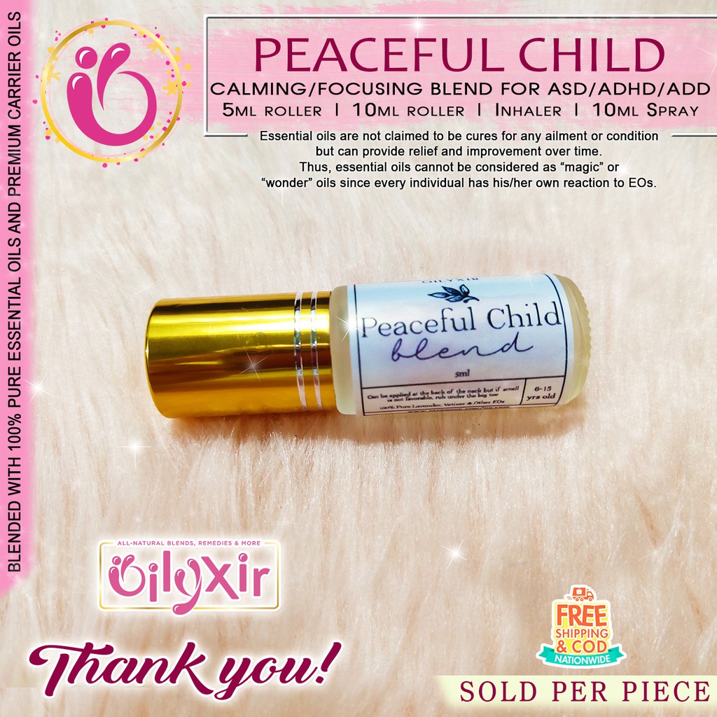 PEACEFUL CHILD Pure Essential Oil Roller Blend Inhaler for ASD, ADHD