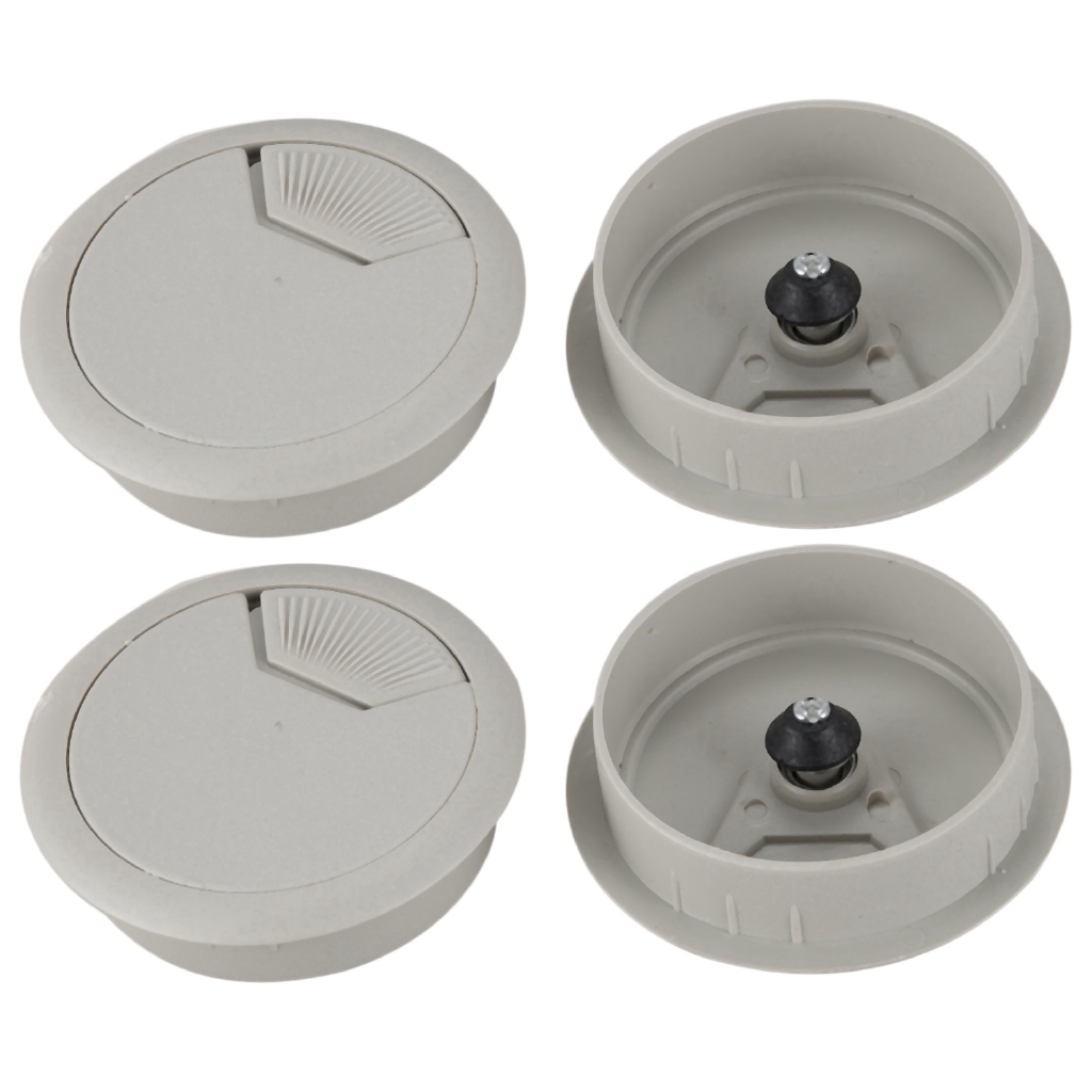 4 Pcs 53mm Drill Hole Plastic Home Computer Desk Cable Cord Grommets
