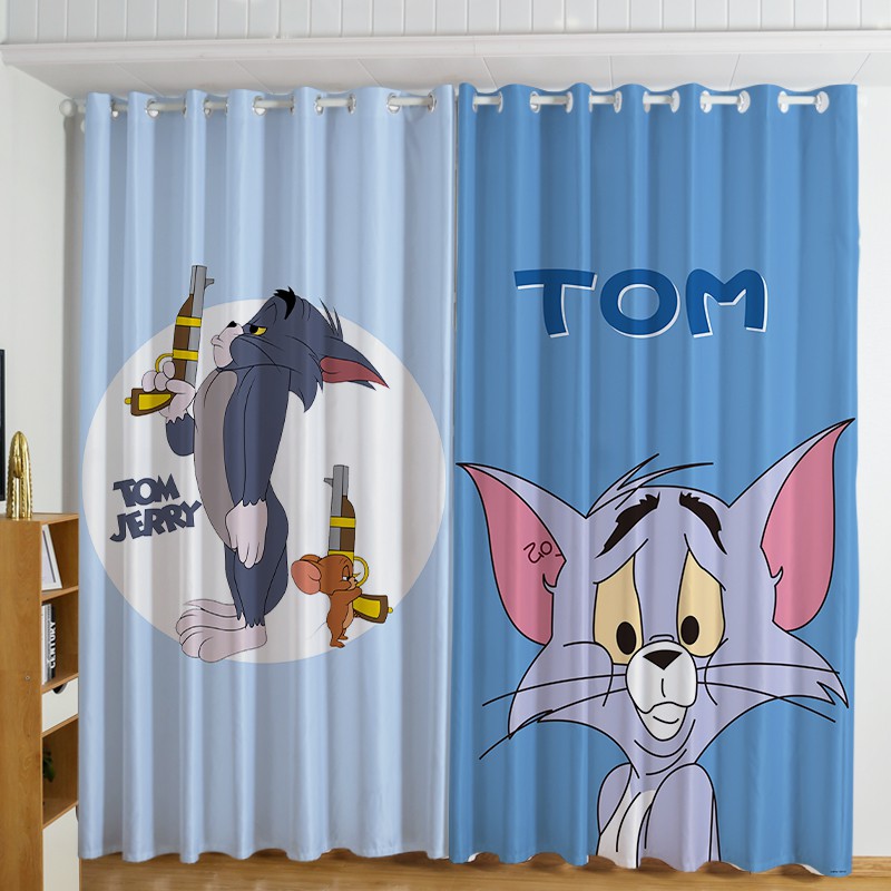 Cartoon Lovely Tom and Jerry Blackout Curtain For Living Room Bedroom