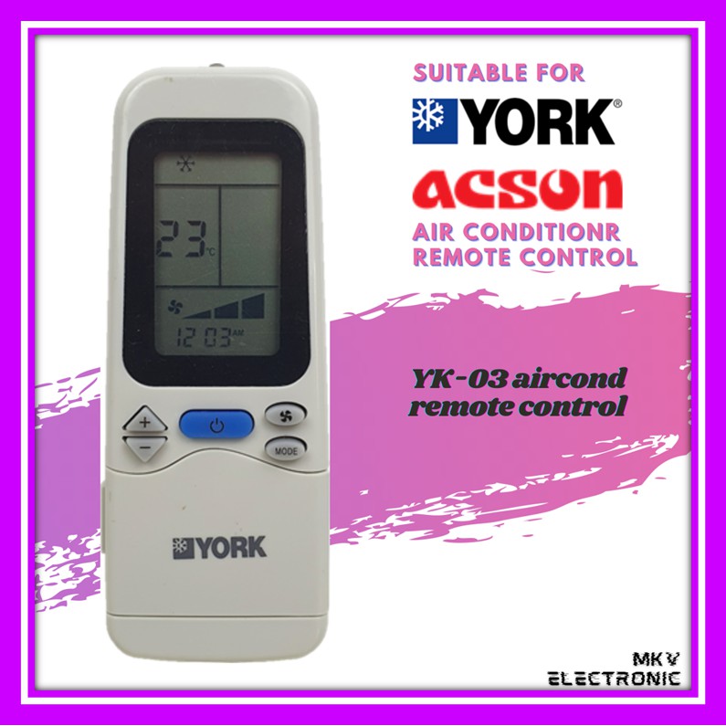 B5Q7 York Acson Aircond Remote Control For York Acson Air Conditioner