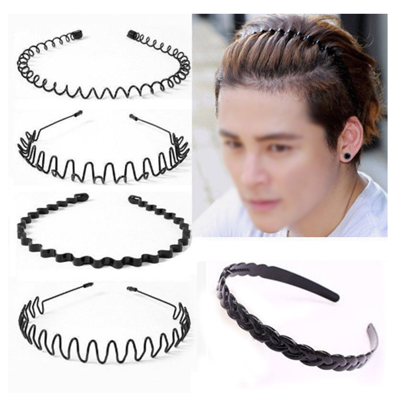 Korean unisex wavy hair headband black instant noodleshaped men's