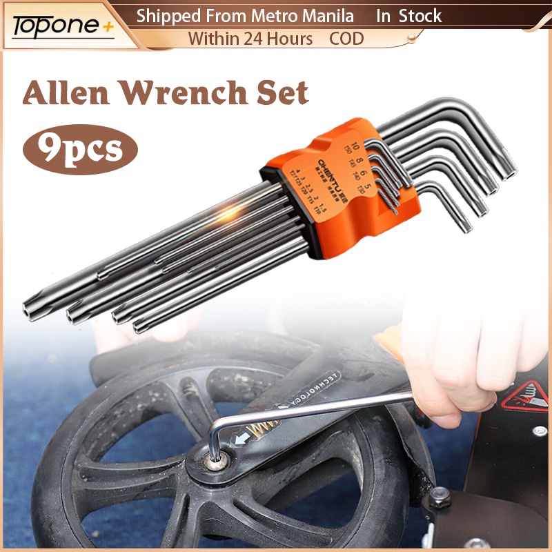 9Pcs Flower Allen Wrench Hexagon Torx Wrench Set LShape Extended