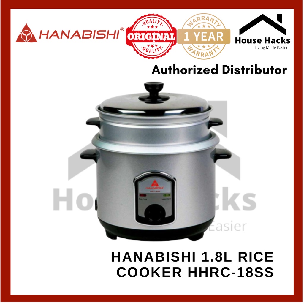 Hanabishi HHRC18SS 1.8L Rice Cooker 3in1 Function Silver Series