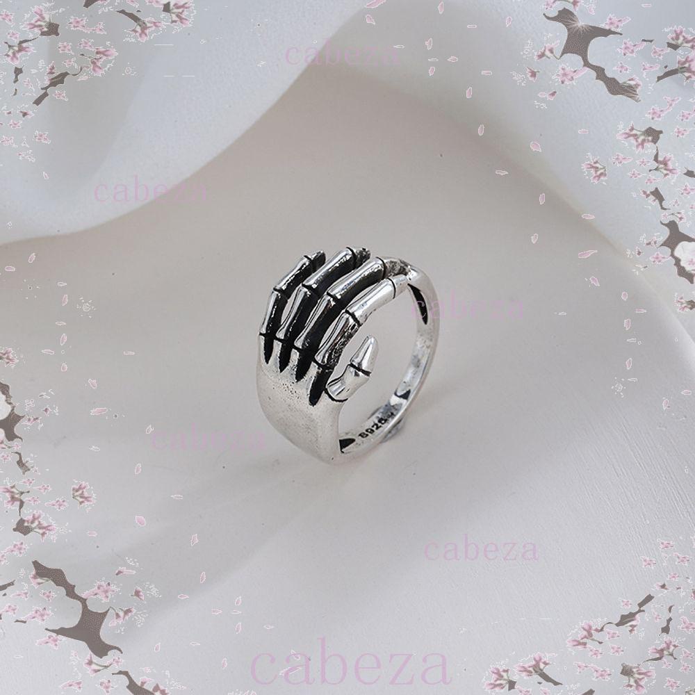 CABEZA Women Opening Rings Punk Funny Skull Gothic Ghost Paw Adjustable