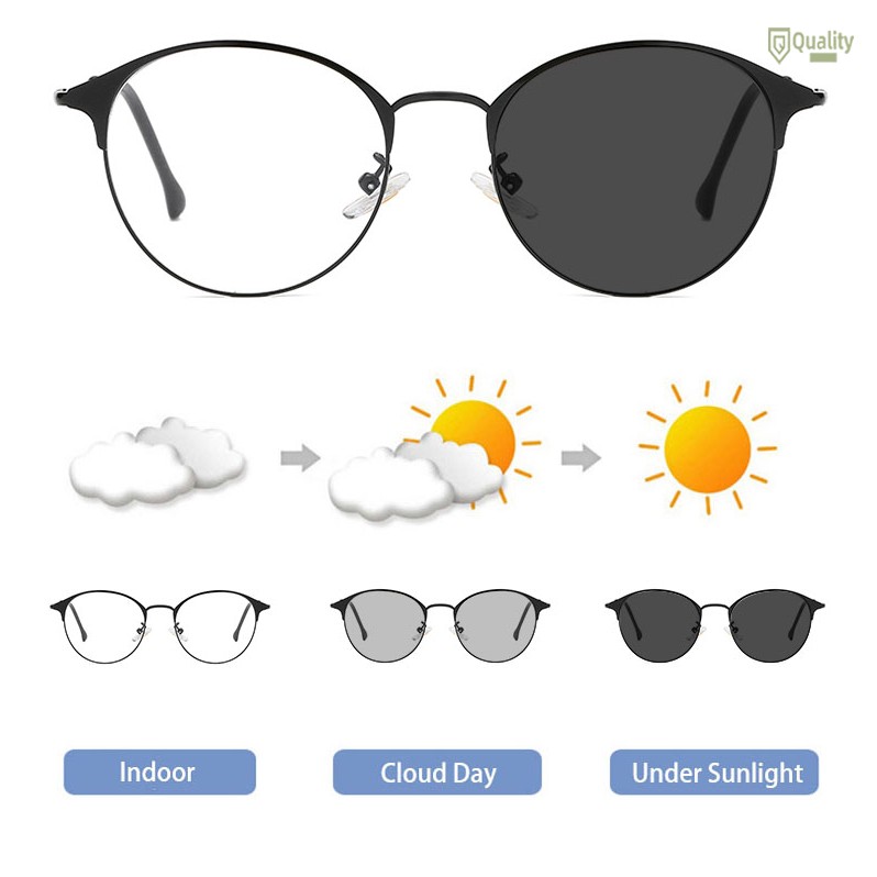 Fashion 2in1 photochromic anti radiation glasses anti glare eye glasses