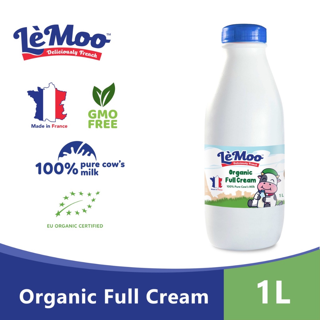 LeMoo Organic Full Cream UHT Milk 1L ( 100 Pure Cow's Milk ) Le Moo