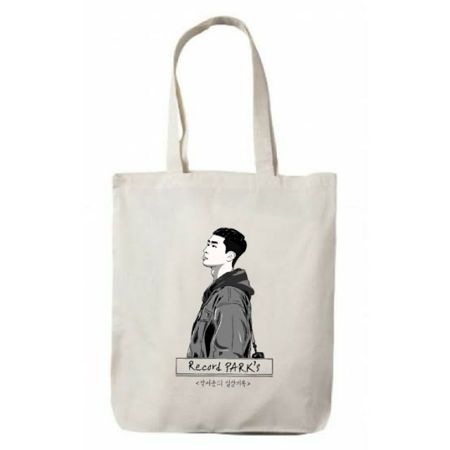 [HIGH QUALITY] RECORD PARK SEO JOON INSPIRED CANVAS TOTE BAG Shopee