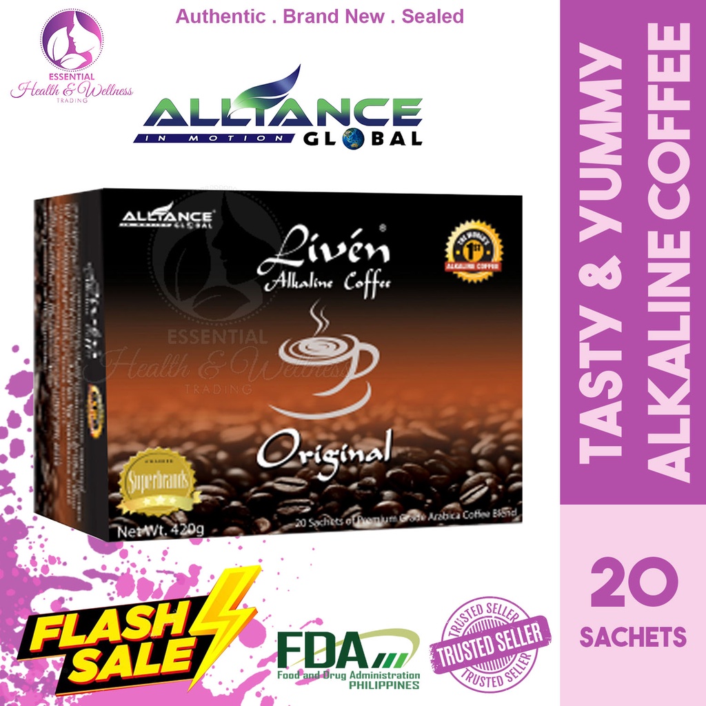 Liven Alkaline Coffee ORIGINAL (20 Sachets) Alkaline Coffee Shopee