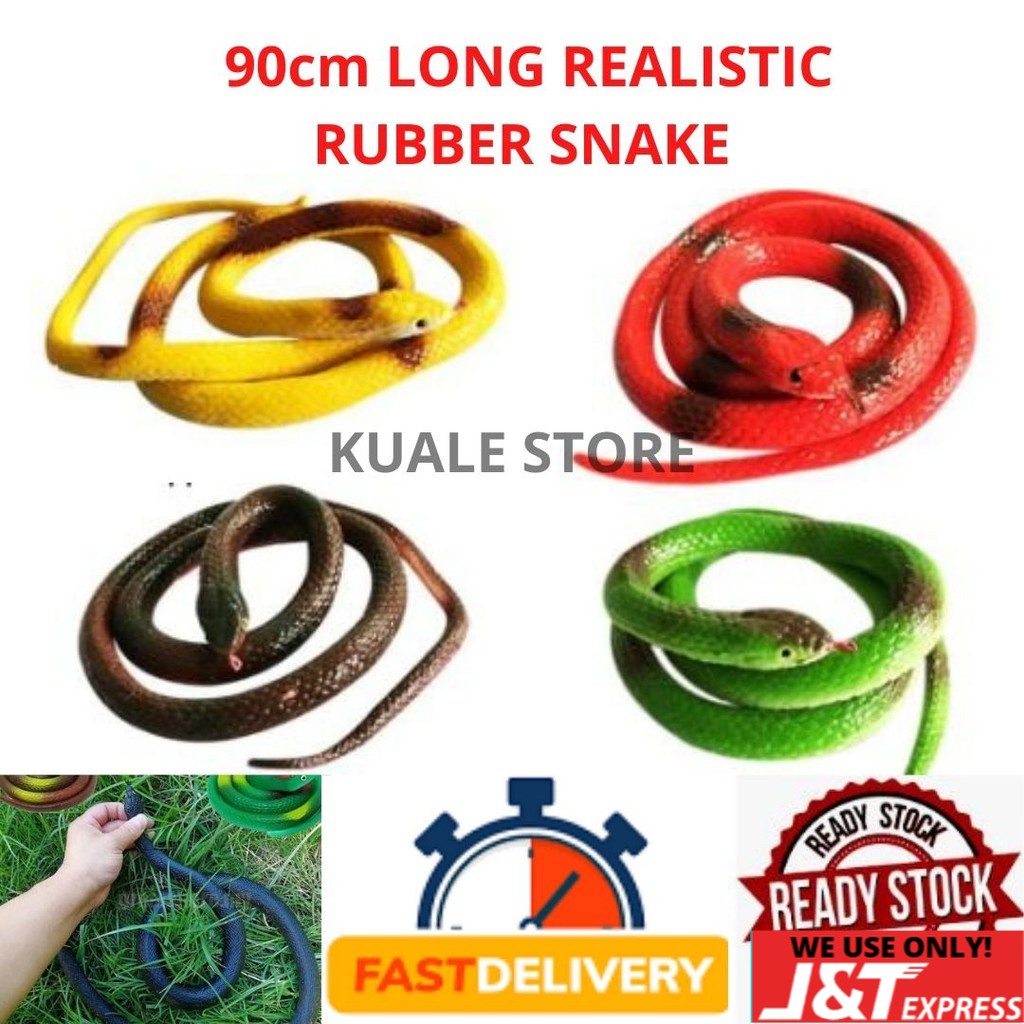 SHIP NOW! 90cm Long Fake Snake Realistic Rubber Snake Toy Prank Snake