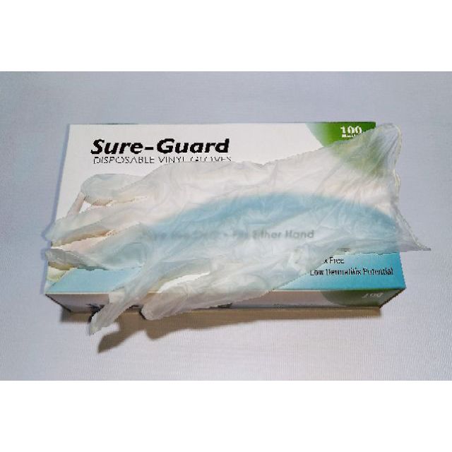 SUREGUARD Vinyl Gloves (100 pcs) small, medium, large Shopee