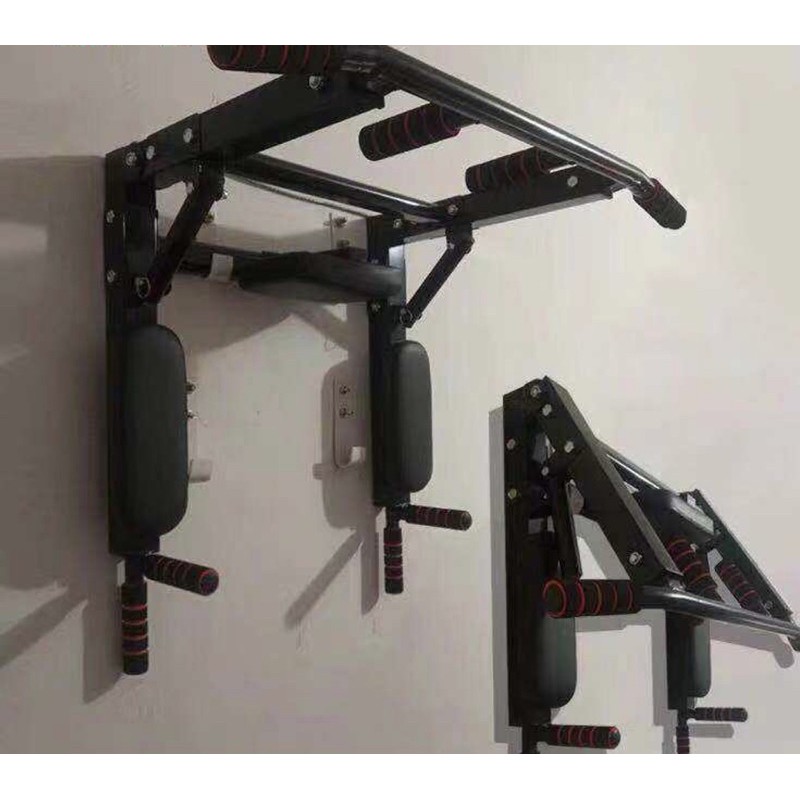 Heavy Duty Pull Up Bar Dip Bar Foldable Multifunctions Wall Mounted for