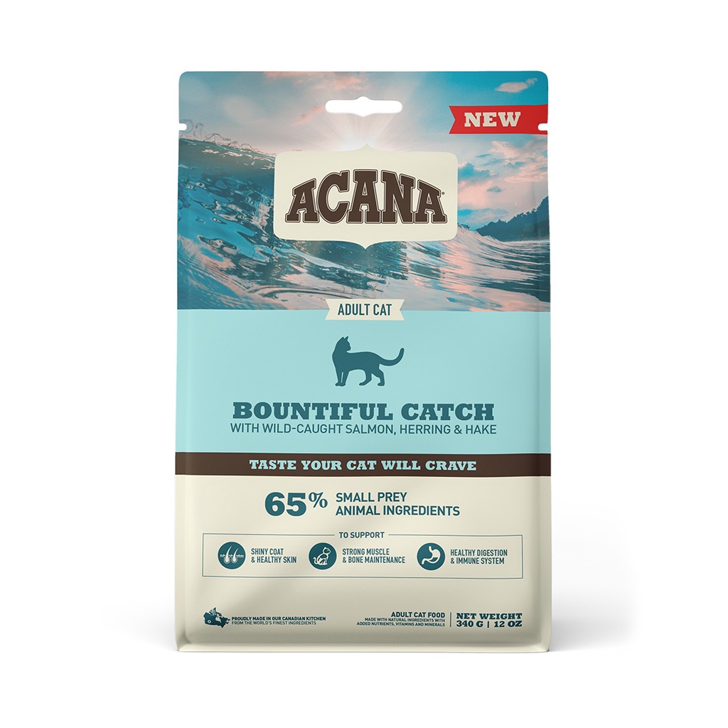 ACANA Bountiful Catch (with Wild Caught Salmon, Herring and Hake) 340G Adult Cat Food Shopee