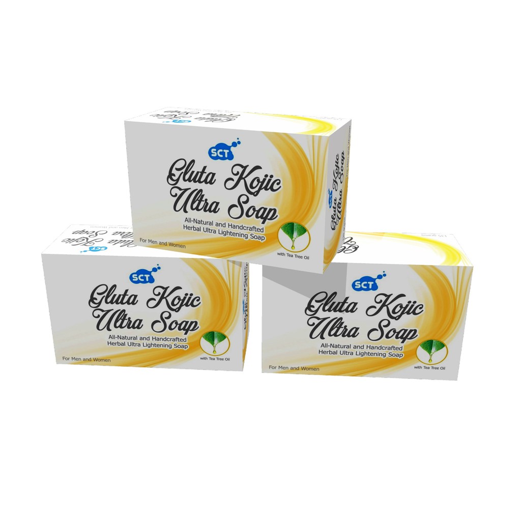 SCT Gluta Kojic Ultra Soap; 3 Pieces 135 Grams Bar of Soap; AllNatural