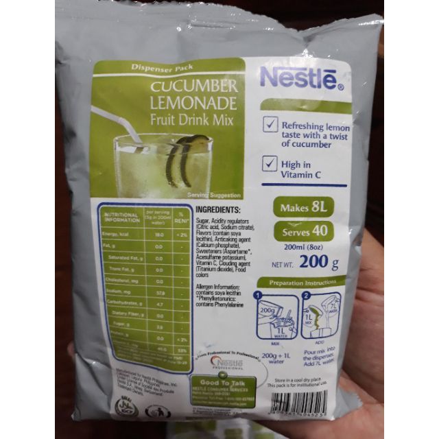 Nestle Cucumber lemonade(Bestseller) 200g Shopee Philippines