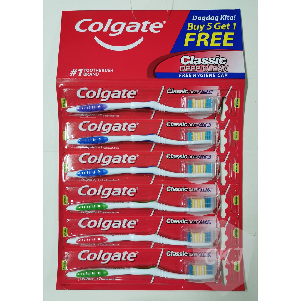 Colgate Classic Deep Clean Toothbrush (Medium) BUY 5 GET 1 FREE