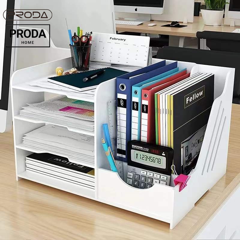 Desk Storage Bookshelf Folder Book Office Paper Storage Box File Rack
