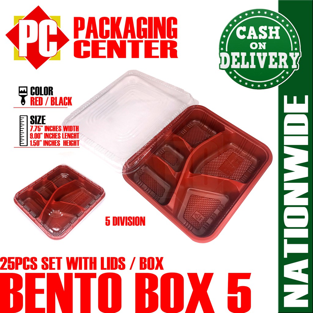Bento Box 5 Division by 25pcs per box COD Nationwide! Shopee Philippines