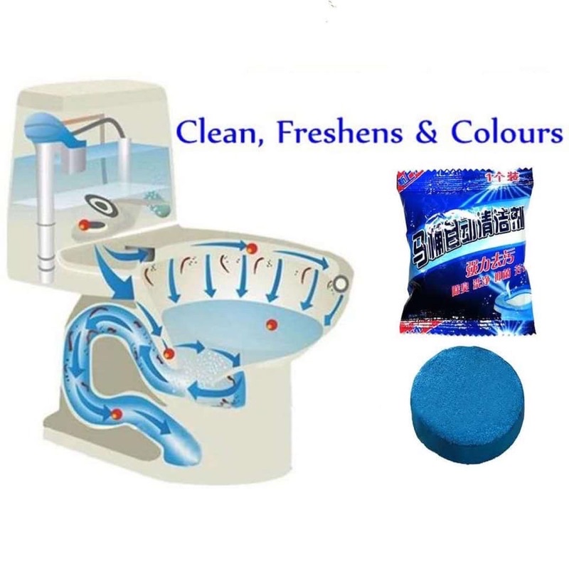 1 Pc Blue Tablet Toilet Bowl Cleaner Bleach Toilet Bowl Tank Cleaner