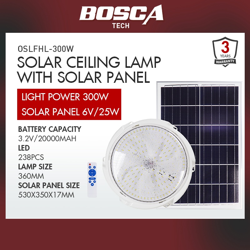 BOSCA Solar Ceiling Lamp Solar Light Ceiling light 36CM OSLFHL300W