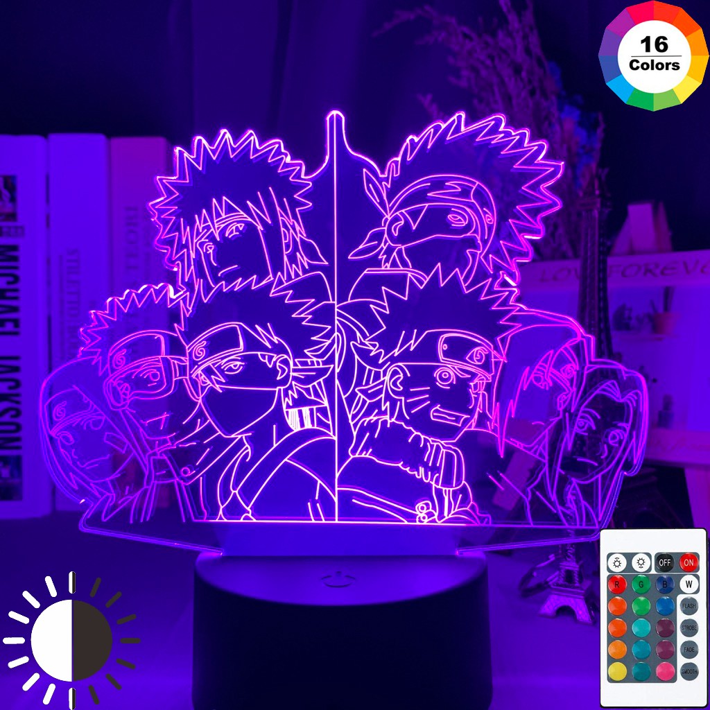 Led Night Light Japanese Anime Naruto Team 7 Obito Uchiha Kakashi