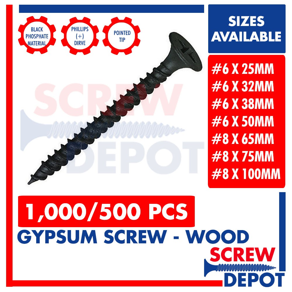 1000 / 500 PCS BULK 3/4 up to 4 inches Gypsum Screw or Black Screw for
