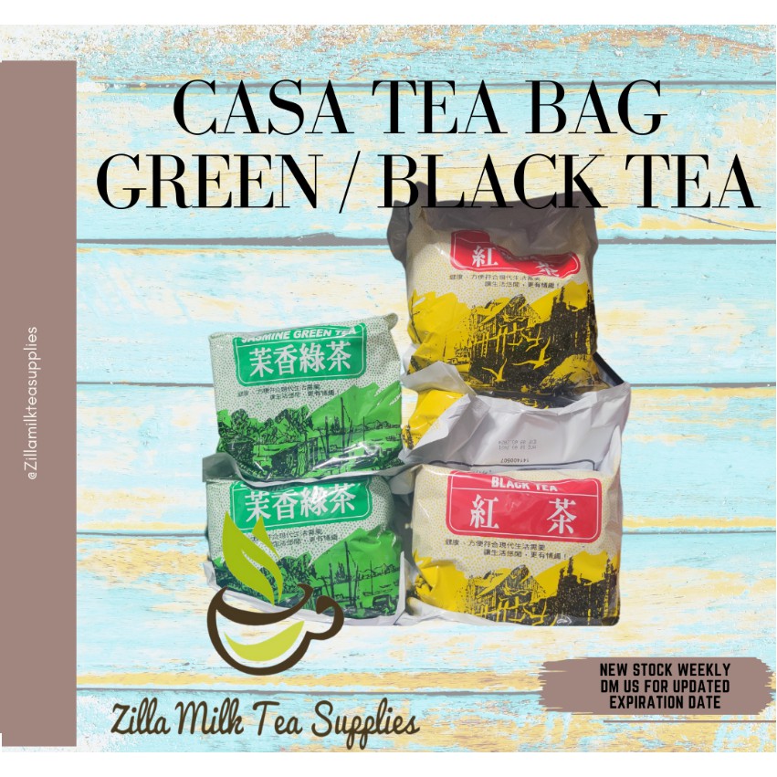 CASA Assam Black Tea, Jasmine Green Tea 600g tea bags for Milktea, Milk