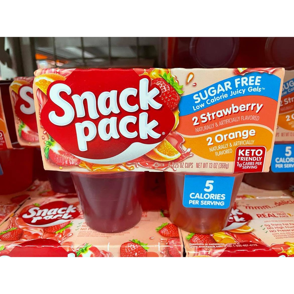 Snack Pack Low Calorie Juicy Gels sugar free fruit gelatin Diabetic