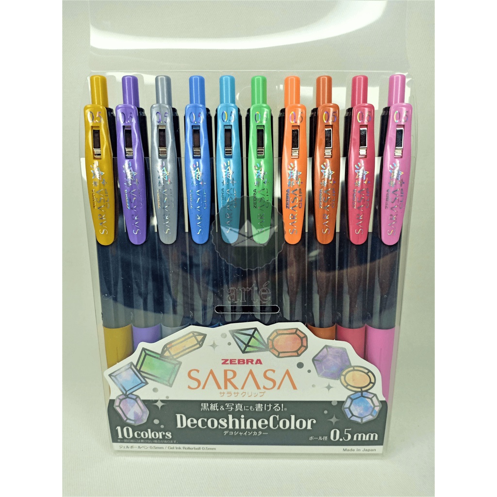 Zebra Sarasa Clip Gel Pen 0.5 mm Decoshine Color 10 Color Set