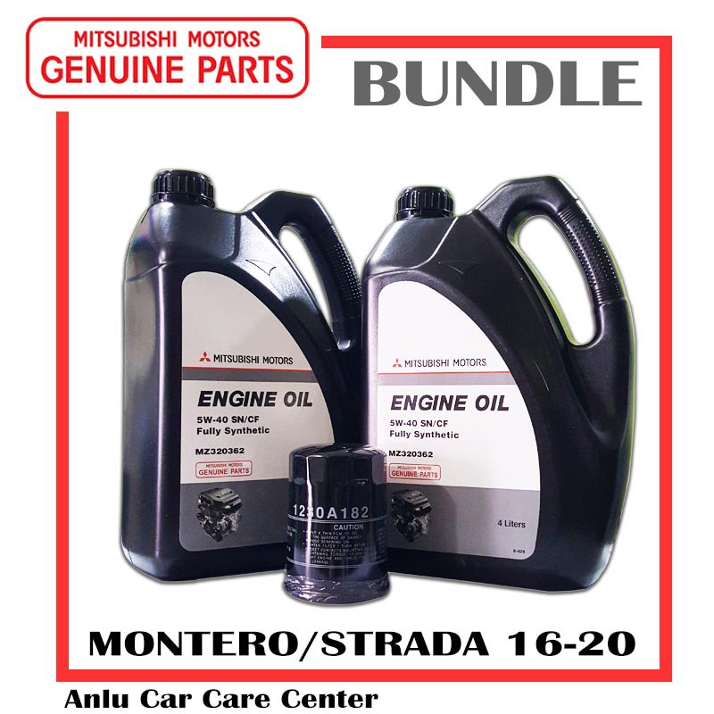 Mitsubishi Genuine Motor Oil Full Synthetic 5W40 Oil Change Bundle for