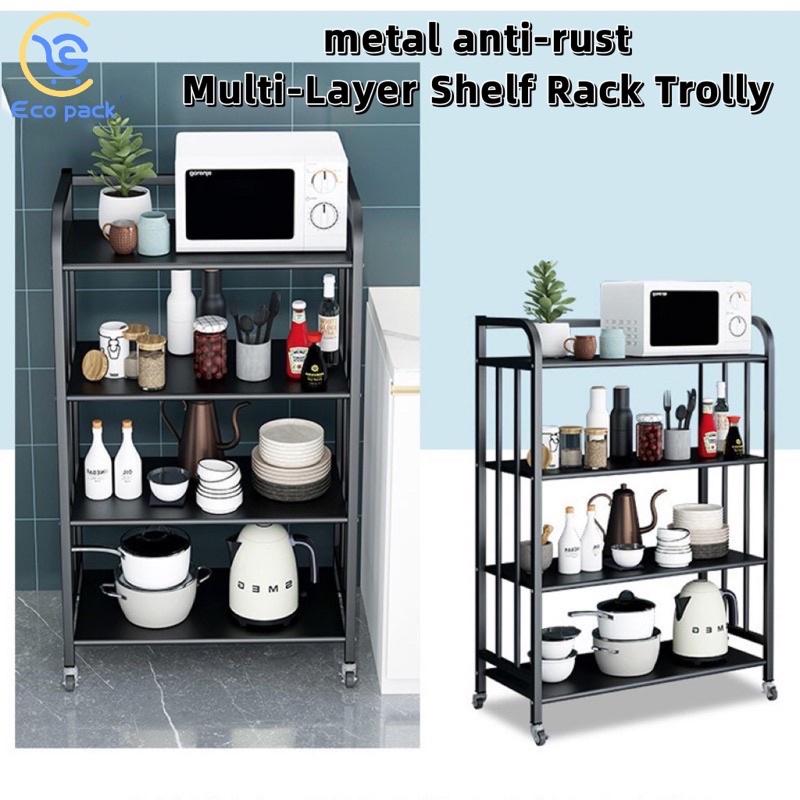 Metal antirust MultiLayer Kitchen Shelf Rack Trolly Floor Rack