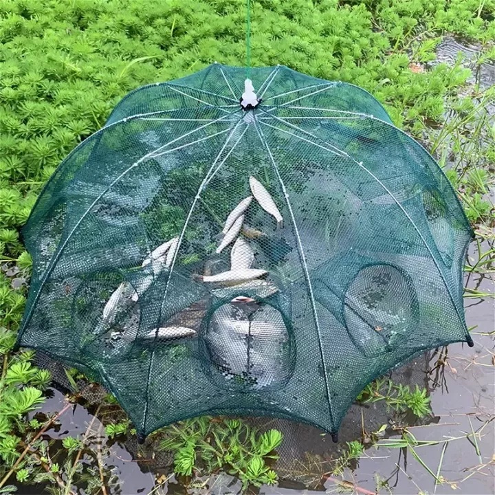 Folding Umbrella Fish Net Shrimp Cage Crab Fish Trap Cast