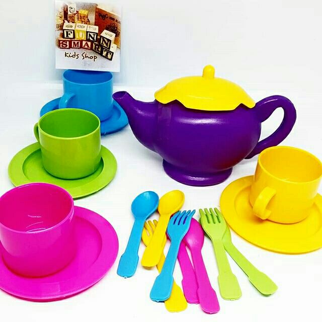FUNandSMART Plastic Tea Set (Random colors) Shopee Philippines