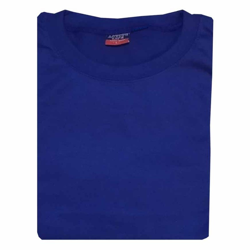 Active Life Adult Plain Royal Blue Tshirt Cotton Round